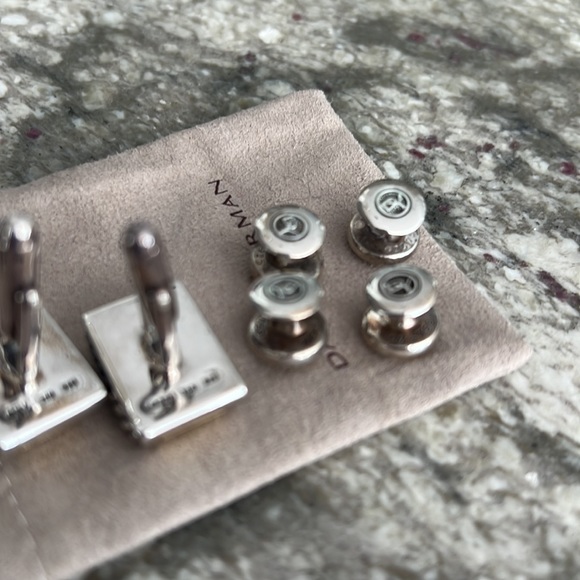 RARE David Yurman two toned gold & silver tuxedo studs and cufflinks set - Picture 6 of 6